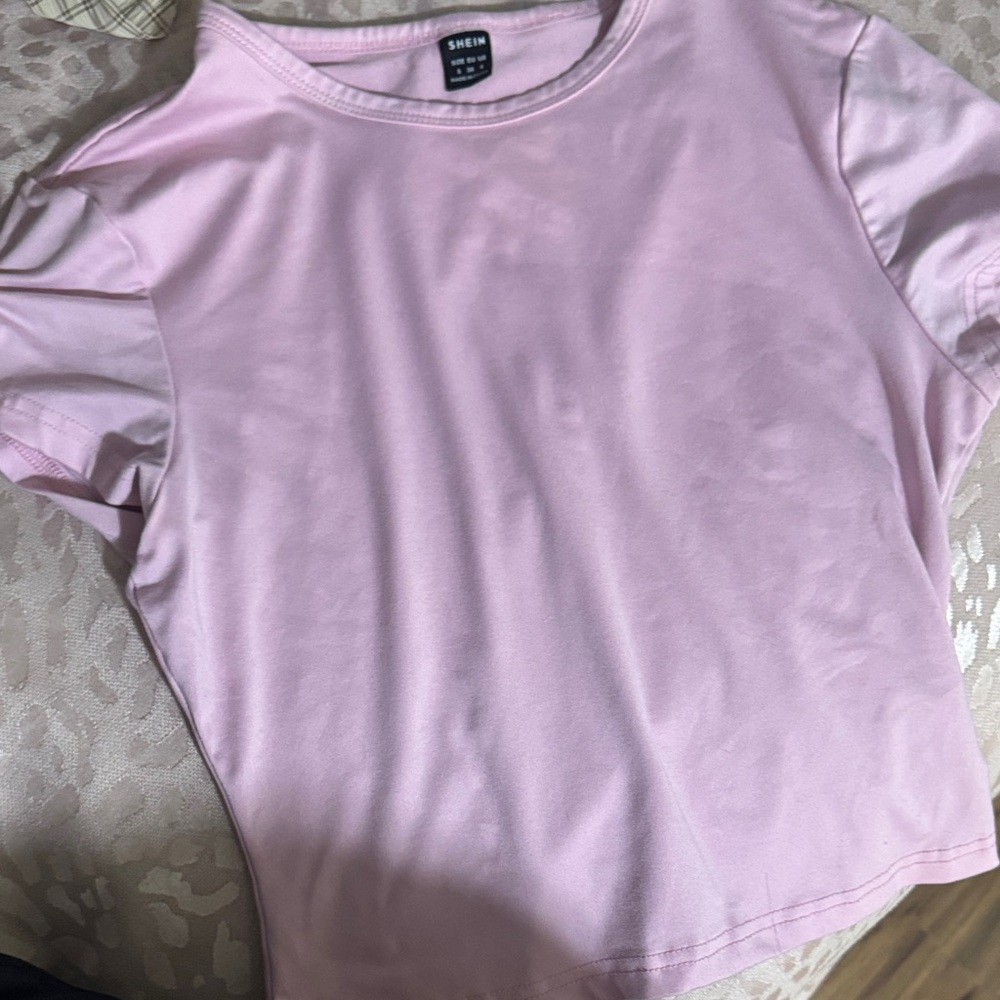 SHEIN Light Pink Short Sleeve Tee